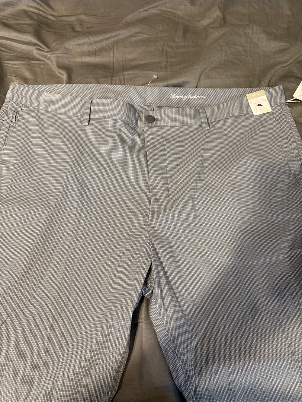 Tommy Bahama gray Micro-Check Stretch Dress Pants